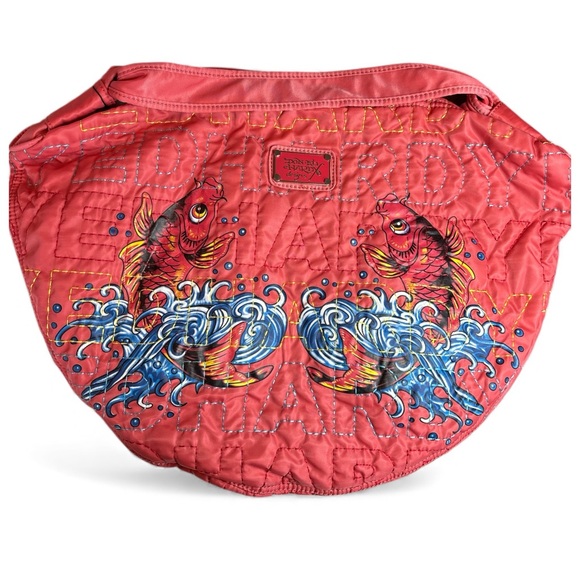 Ed Hardy Handbags - NEW! Vintage Ed Hardy Josephine Coral Koi Fish Quilted Bag NWT